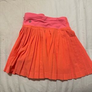 LuluLemon Pleated Tennis Skirt Coral Orange